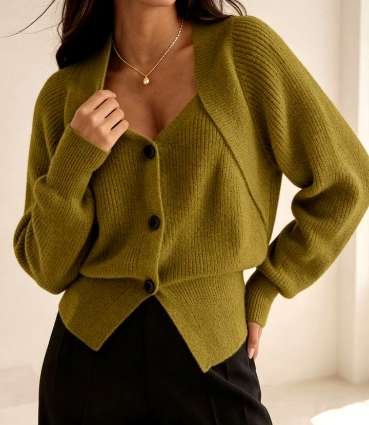 Rebecca - Women's Chunky Knit Button-Front Cardigan 5