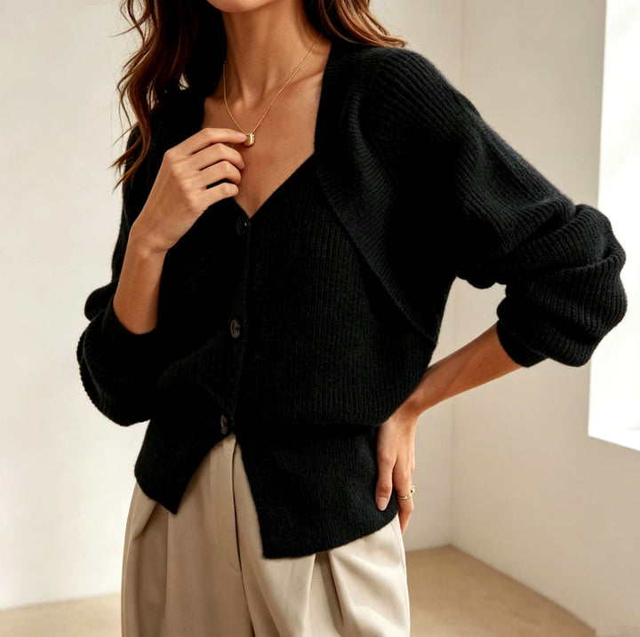 Rebecca - Women's Chunky Knit Button-Front Cardigan 6