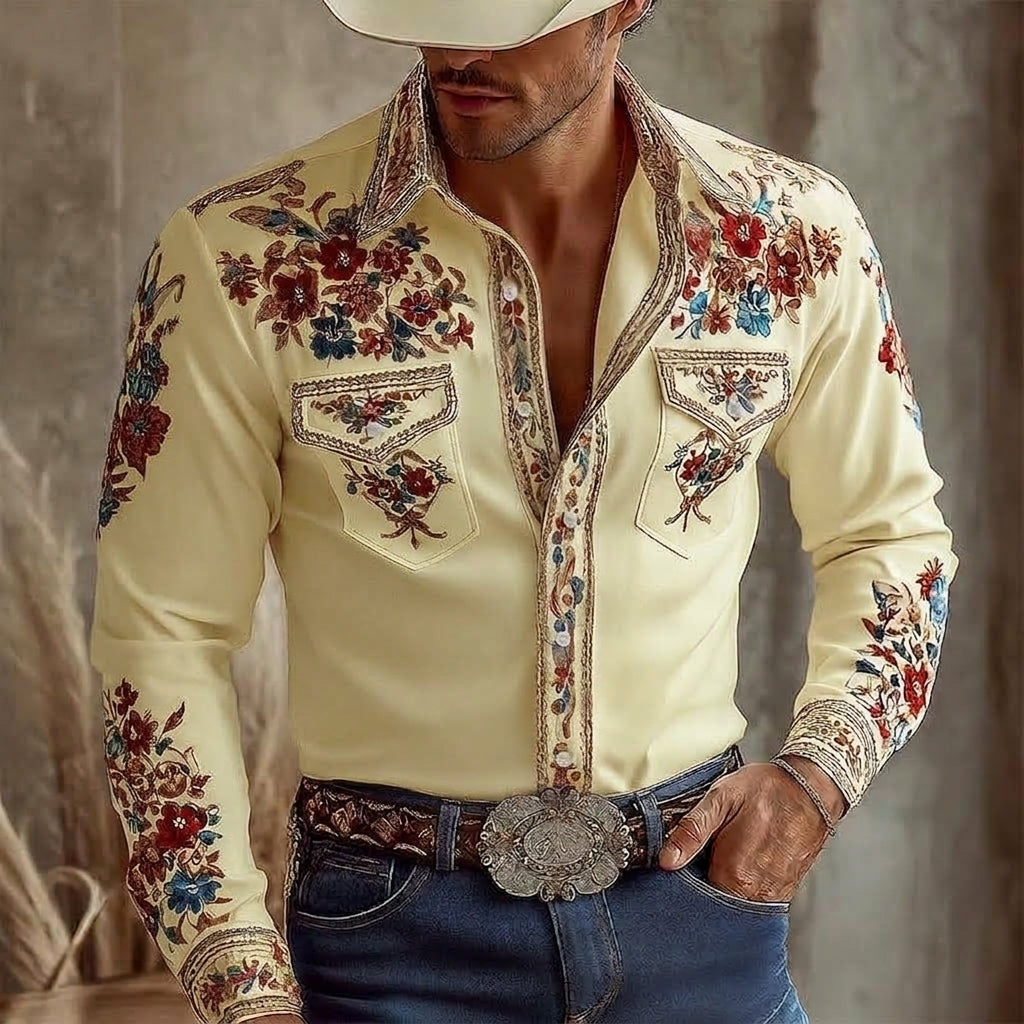 Remington - Men's Embroidered Yoke Snap-Front Western Shirt