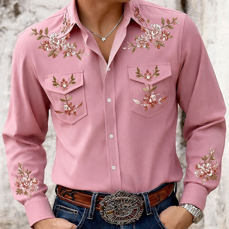 Remington - Men's Embroidered Yoke Snap-Front Western Shirt