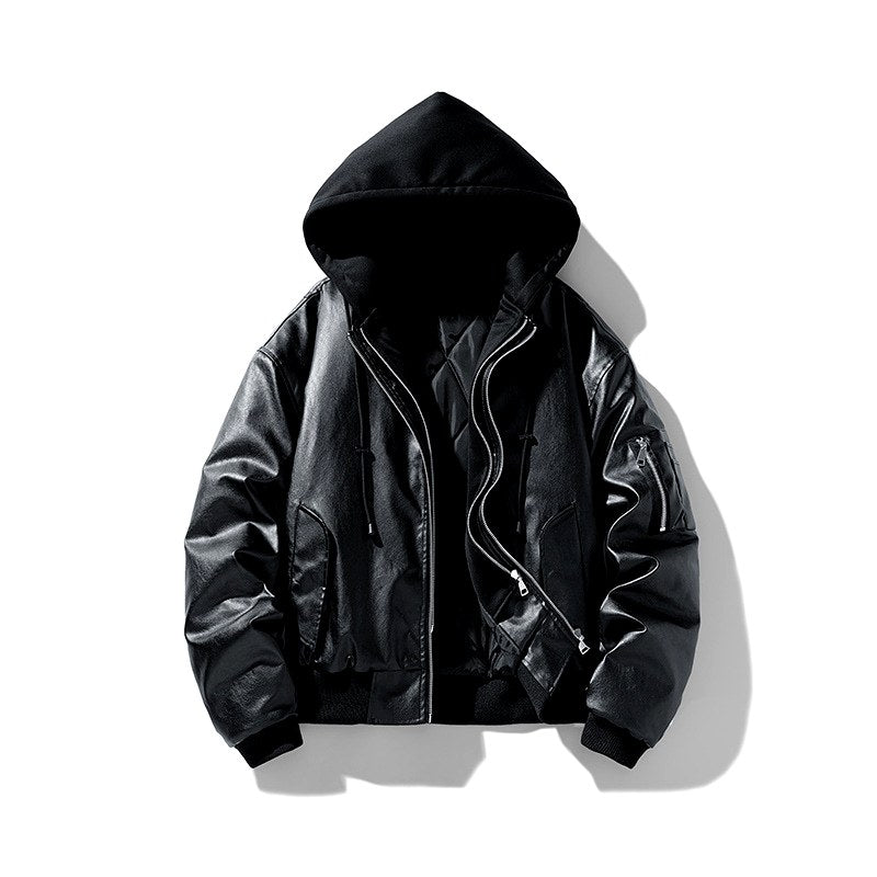 River - Men’s Hooded Bomber Jacket with Sleeve Zip Pocket 2