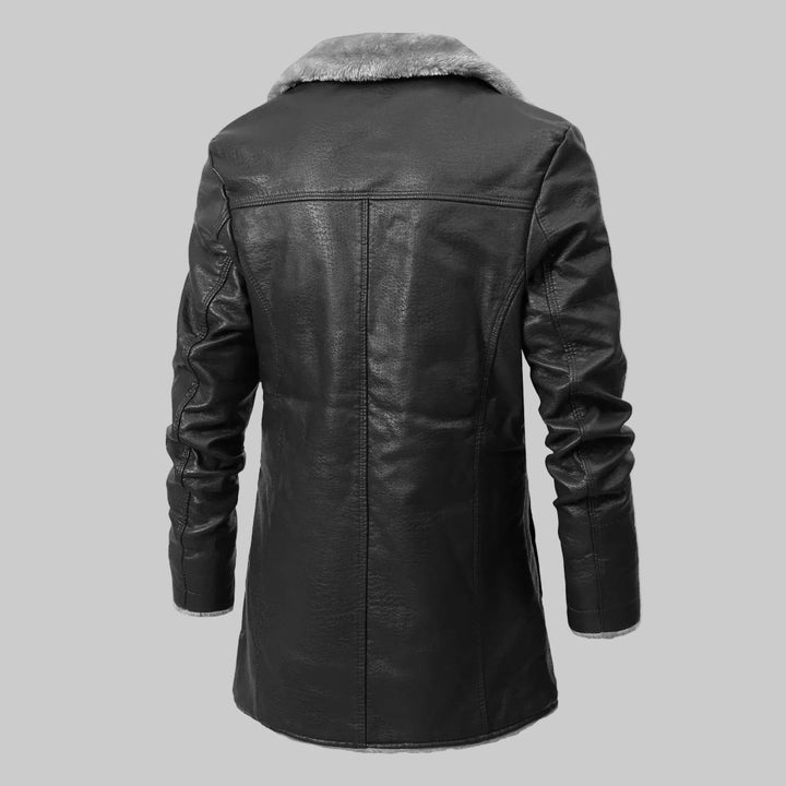 Rocco - Men's Faux-Fur Lined Coat with Notch Lapels