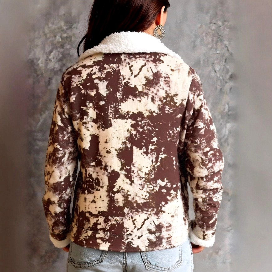 Rosalia – Women’s Distressed Fleece Collar Jacket 4