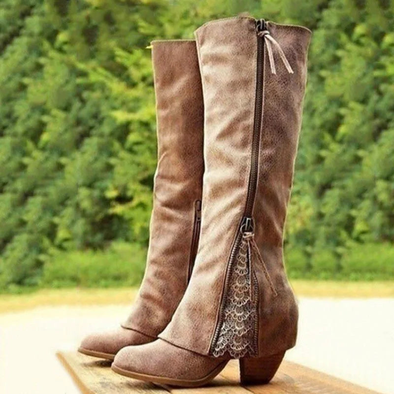 Rosemary - Women's Lace-Trim Western Boots