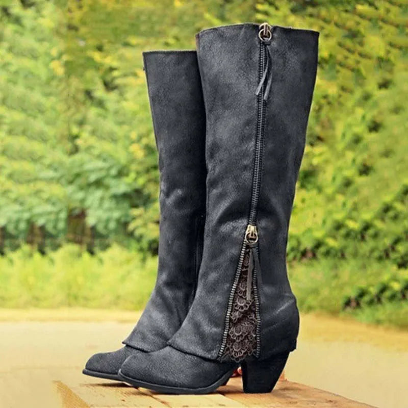 Rosemary - Women's Lace-Trim Western Boots