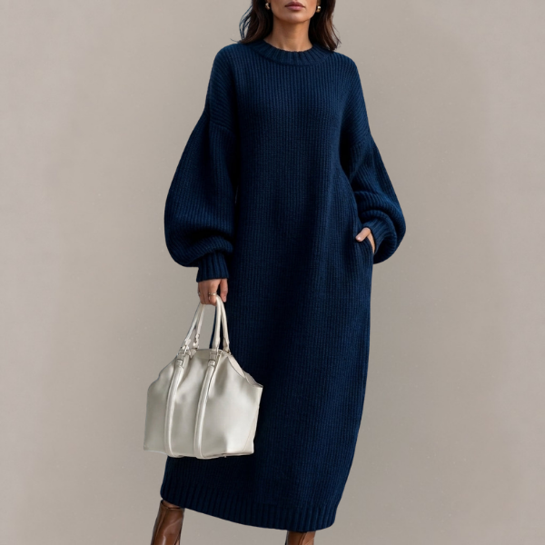 Rosemary - Women's Oversized Ribbed Maxi Sweater Dress