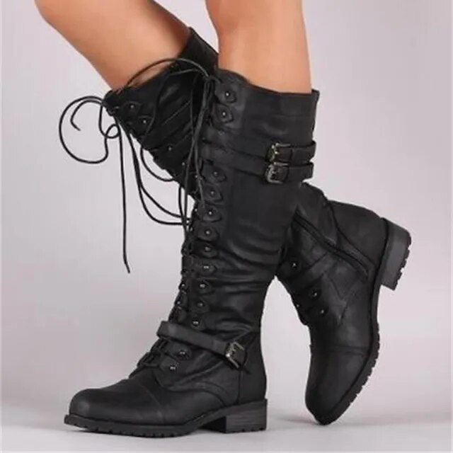 Rosie - Women's Lace-Up Knee-High Boots 