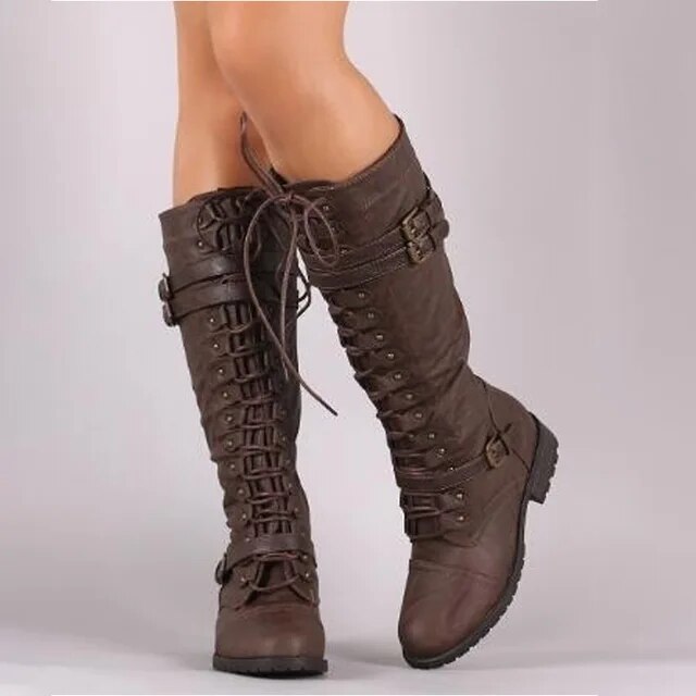 Rosie - Women's Lace-Up Knee-High Boots 