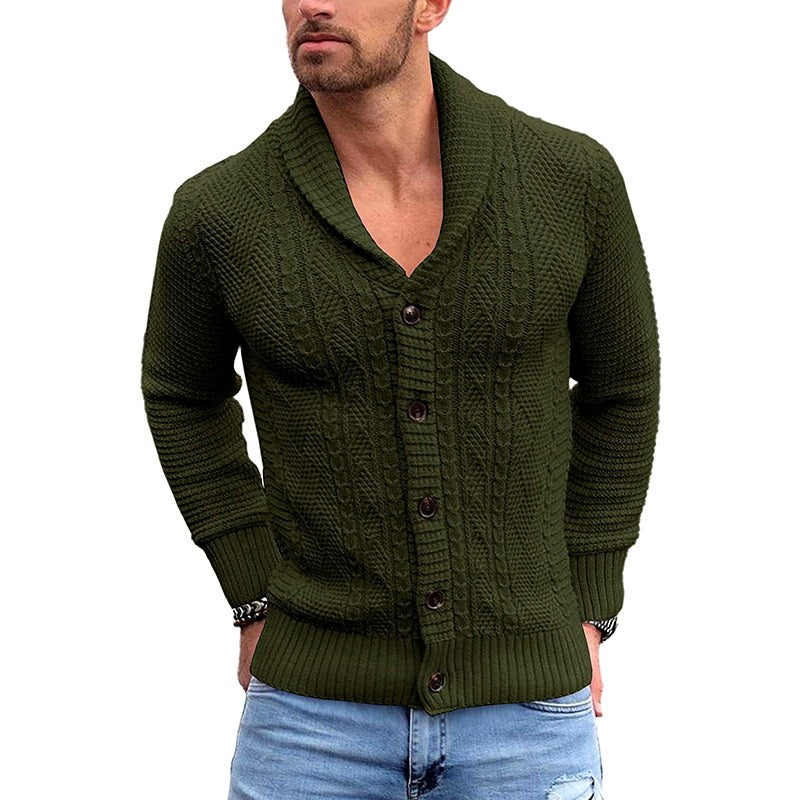 Russell - Men's Cable Knit Shawl Collar Cardigan 2