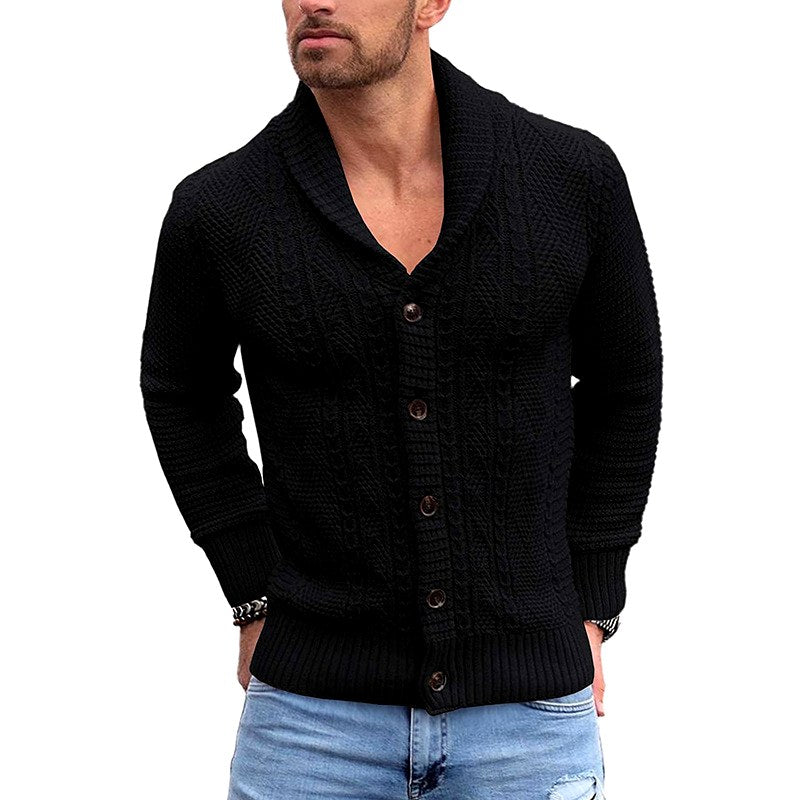 Russell - Men's Cable Knit Shawl Collar Cardigan 4