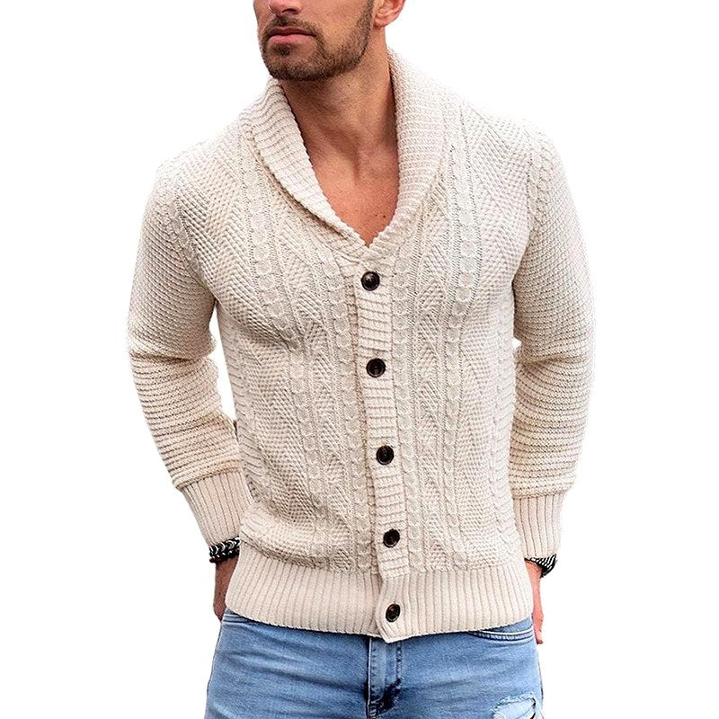 Russell - Men's Cable Knit Shawl Collar Cardigan 5