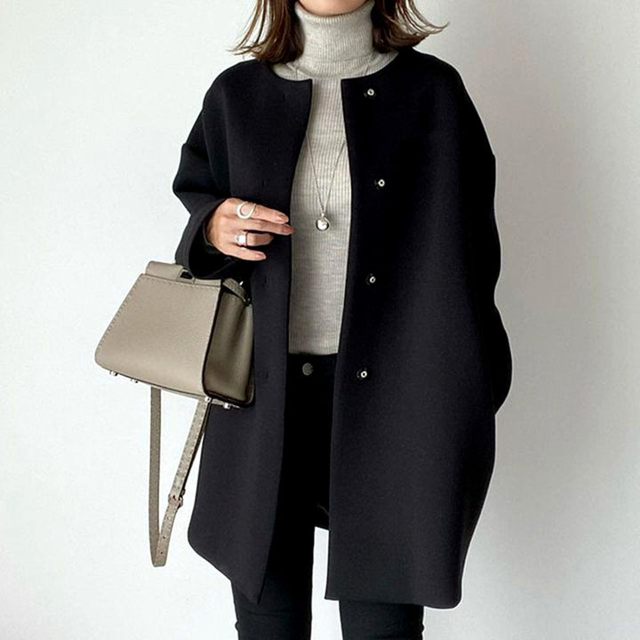 Salma - Women's Button Front Long Coat 5