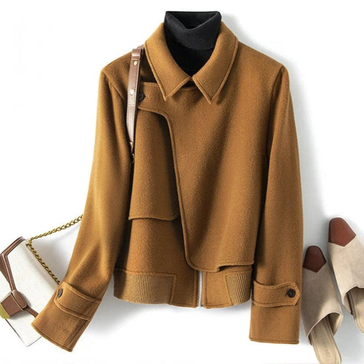 Sarah - Women's Cropped Wool Jacket with Notch Lapel