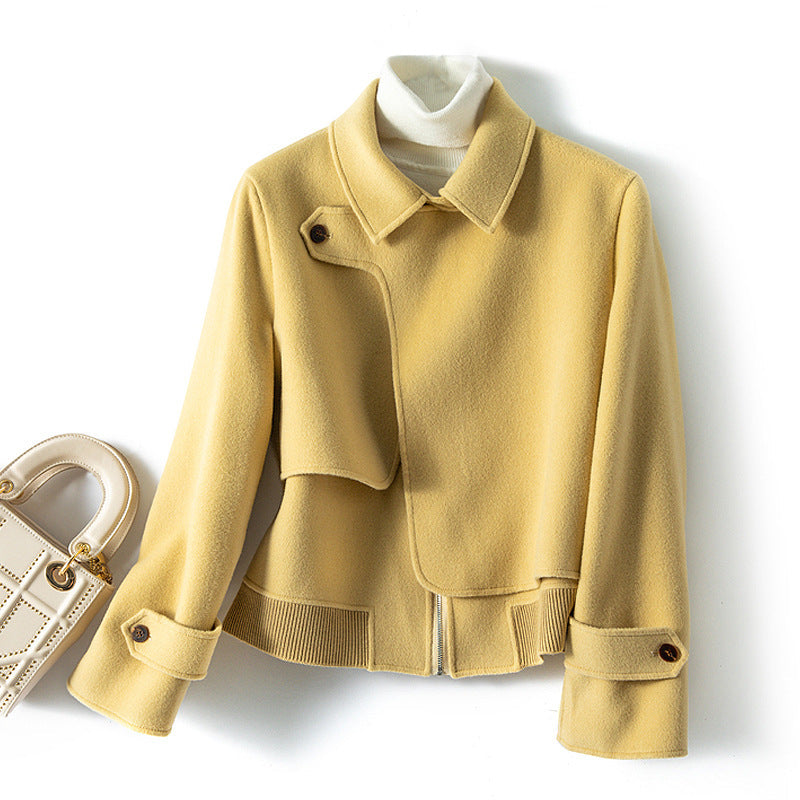 Sarah - Women's Cropped Wool Jacket with Notch Lapel