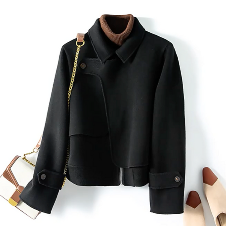 Sarah - Women's Cropped Wool Jacket with Notch Lapel