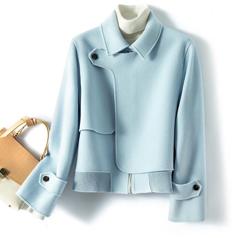 Sarah - Women's Cropped Wool Jacket with Notch Lapel