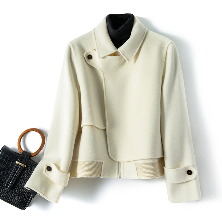 Sarah - Women's Cropped Wool Jacket with Notch Lapel