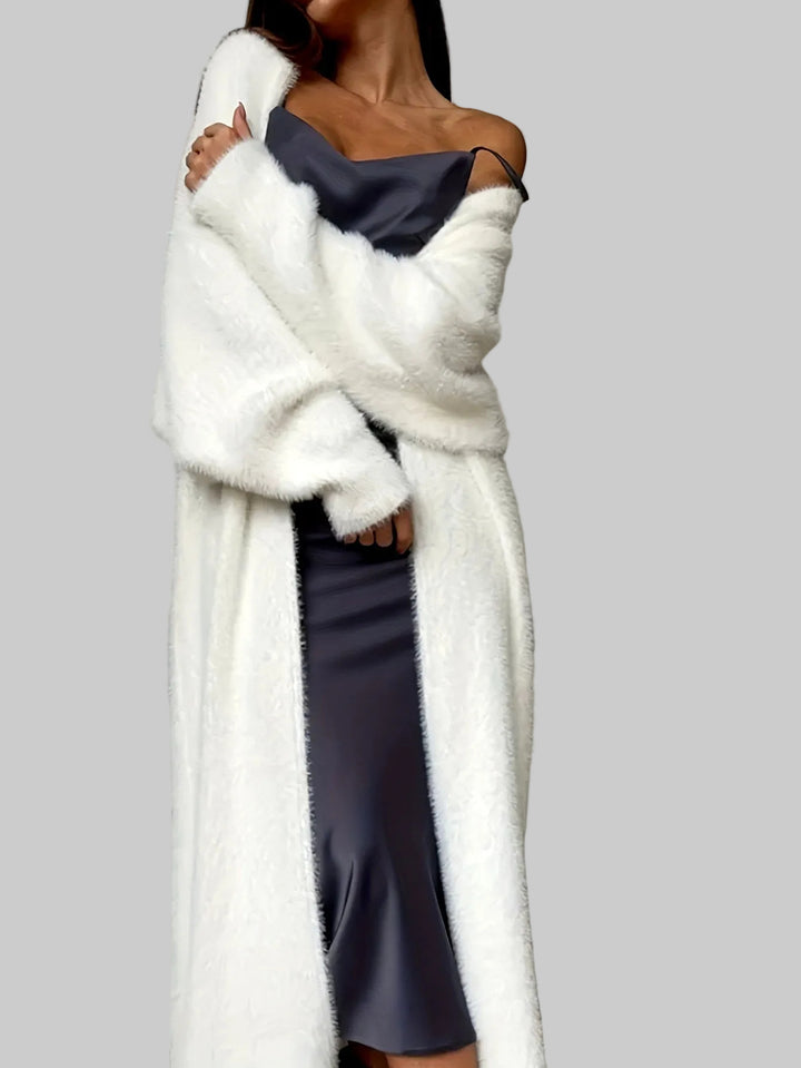 Serenity - Women's Plush Fur Long Cardigan 2