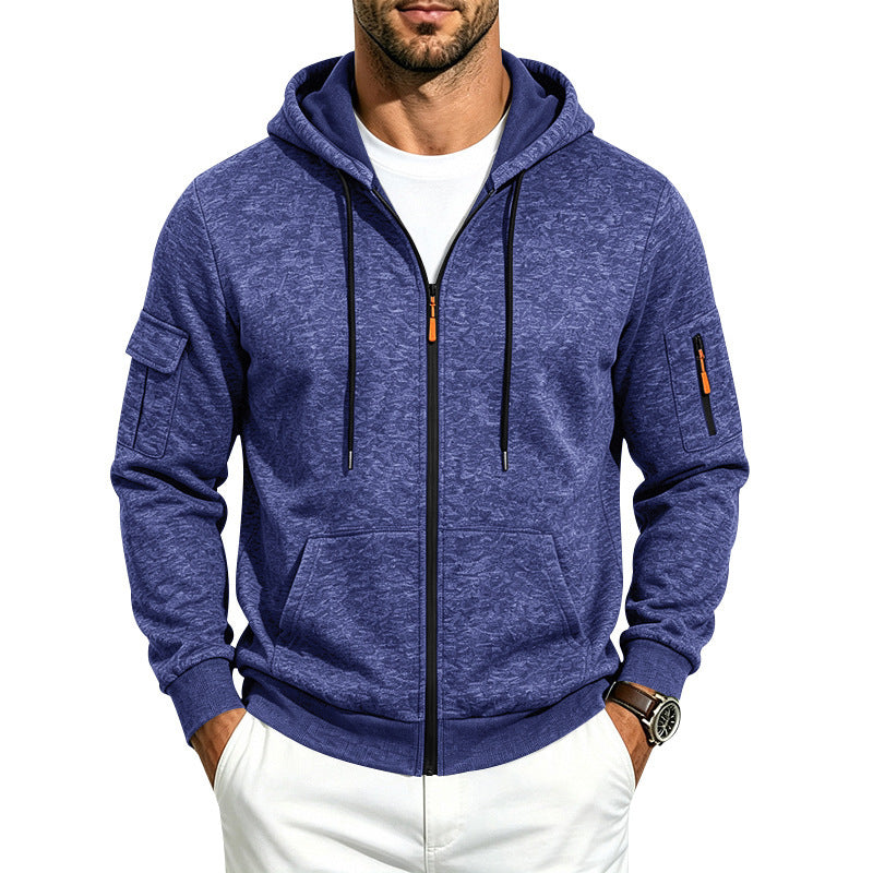 Seth - Men's Fleece-Lined Zip-Up Hoodie with Pockets 1