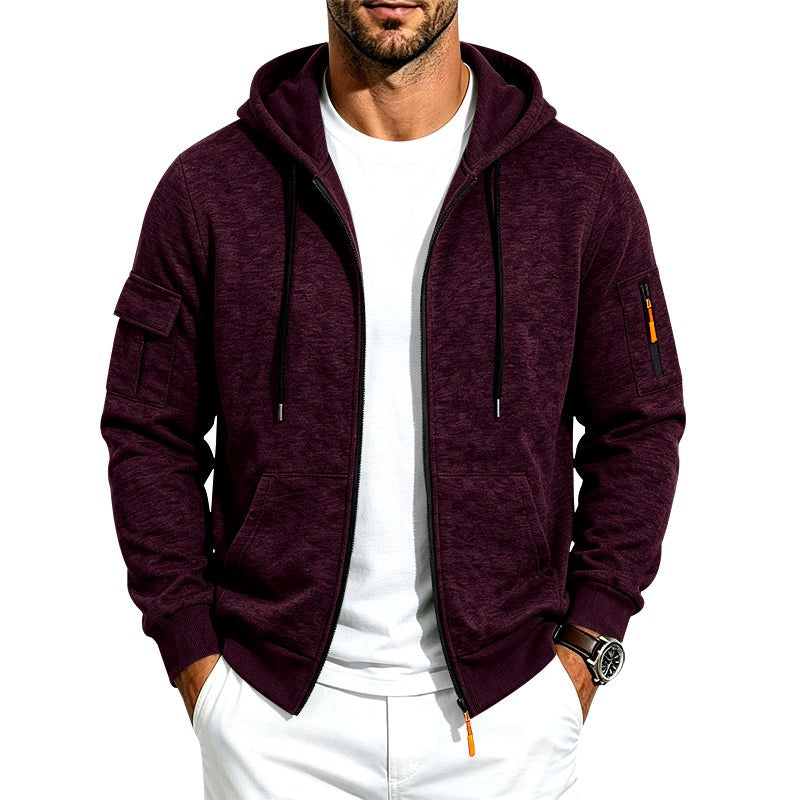 Seth - Men's Fleece-Lined Zip-Up Hoodie with Pockets 2