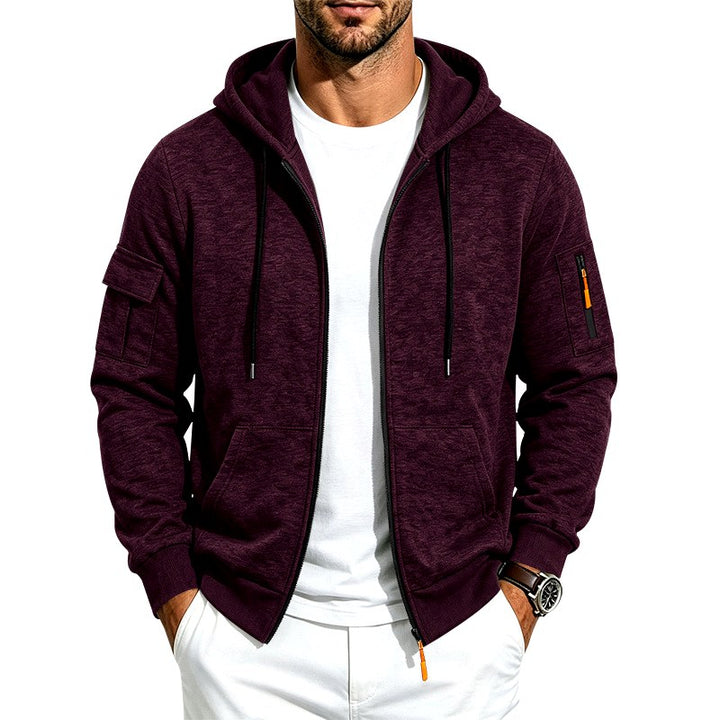 Seth - Men's Fleece-Lined Zip-Up Hoodie with Pockets 2