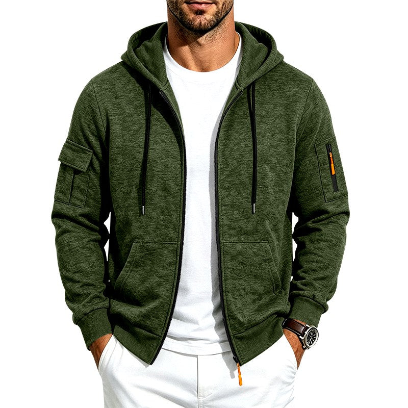Seth - Men's Fleece-Lined Zip-Up Hoodie with Pockets 3