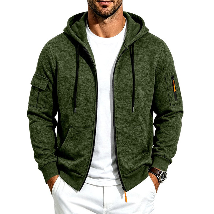 Seth - Men's Fleece-Lined Zip-Up Hoodie with Pockets 3