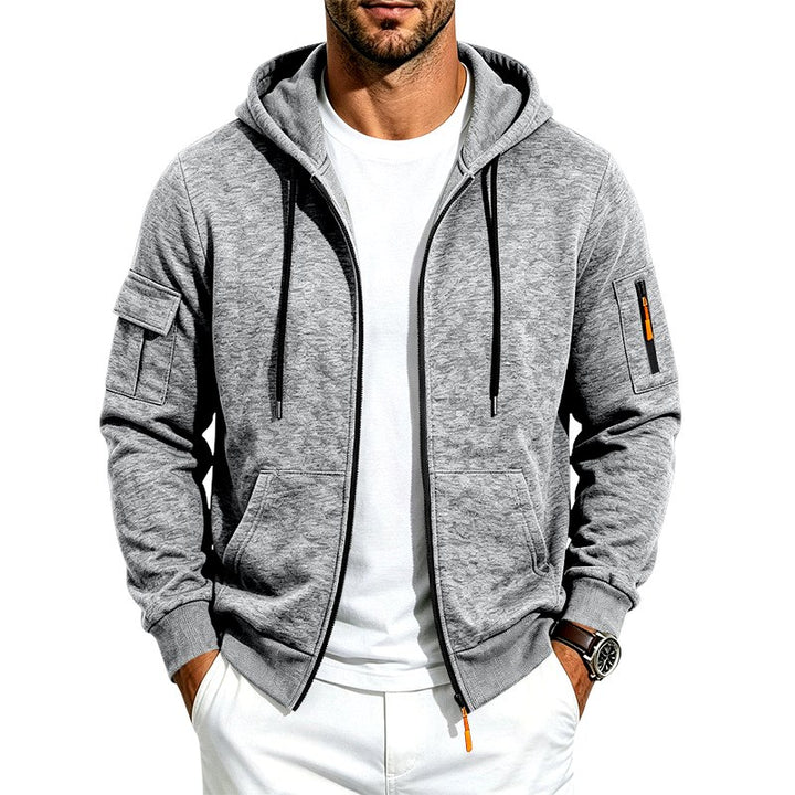 Seth - Men's Fleece-Lined Zip-Up Hoodie with Pockets 4