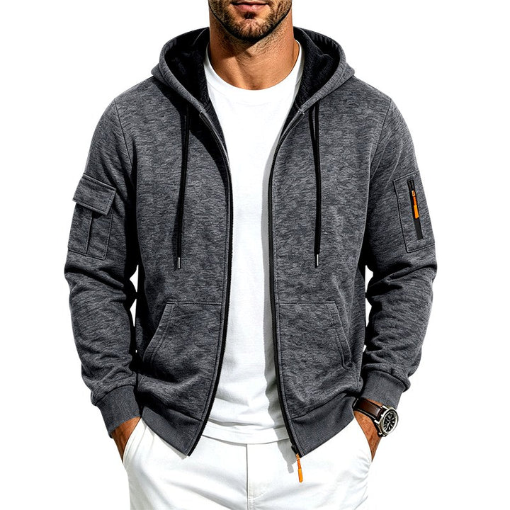Seth - Men's Fleece-Lined Zip-Up Hoodie with Pockets 5