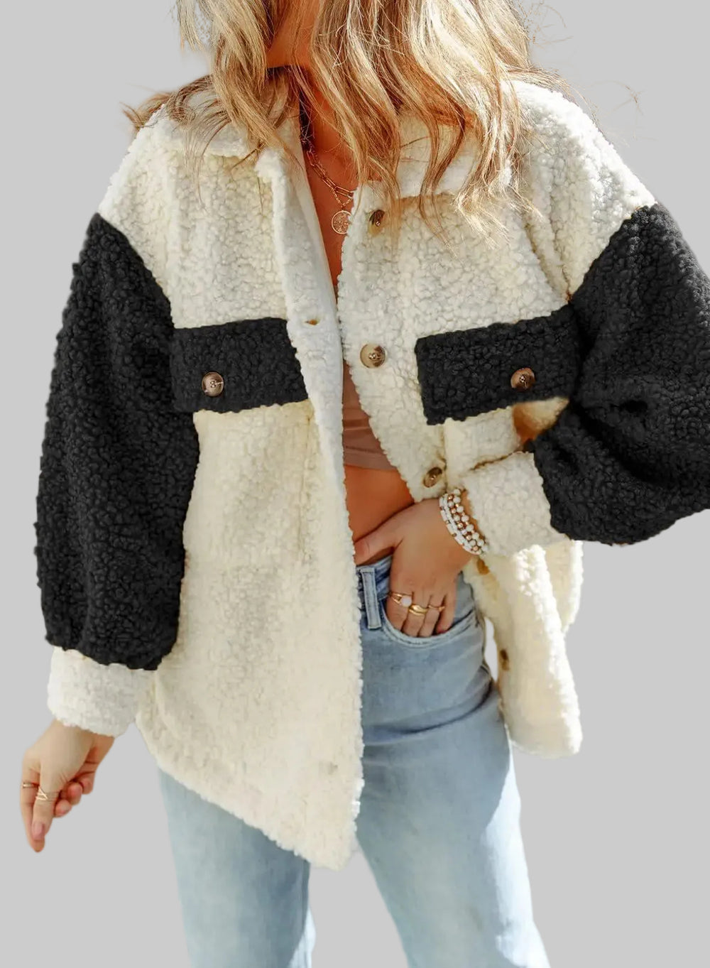 Shiloh - Women's Sherpa Button-Front Jacket