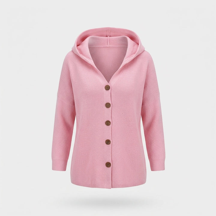 Sienna - Women's Ribbed Hooded Button-Front Cardigan