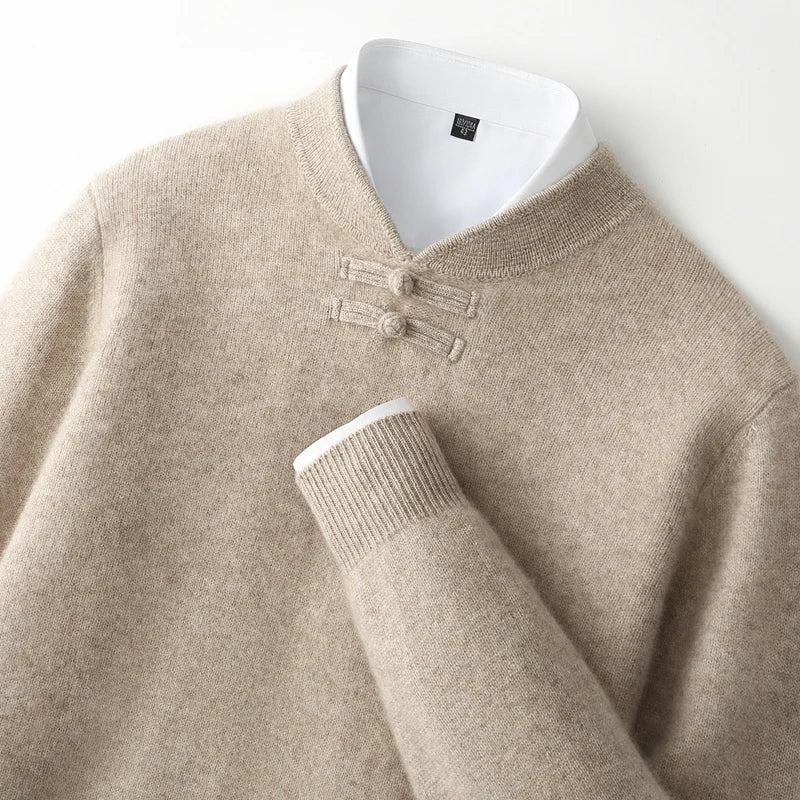 Simon - Men's Wool Pullover with Toggle Closure