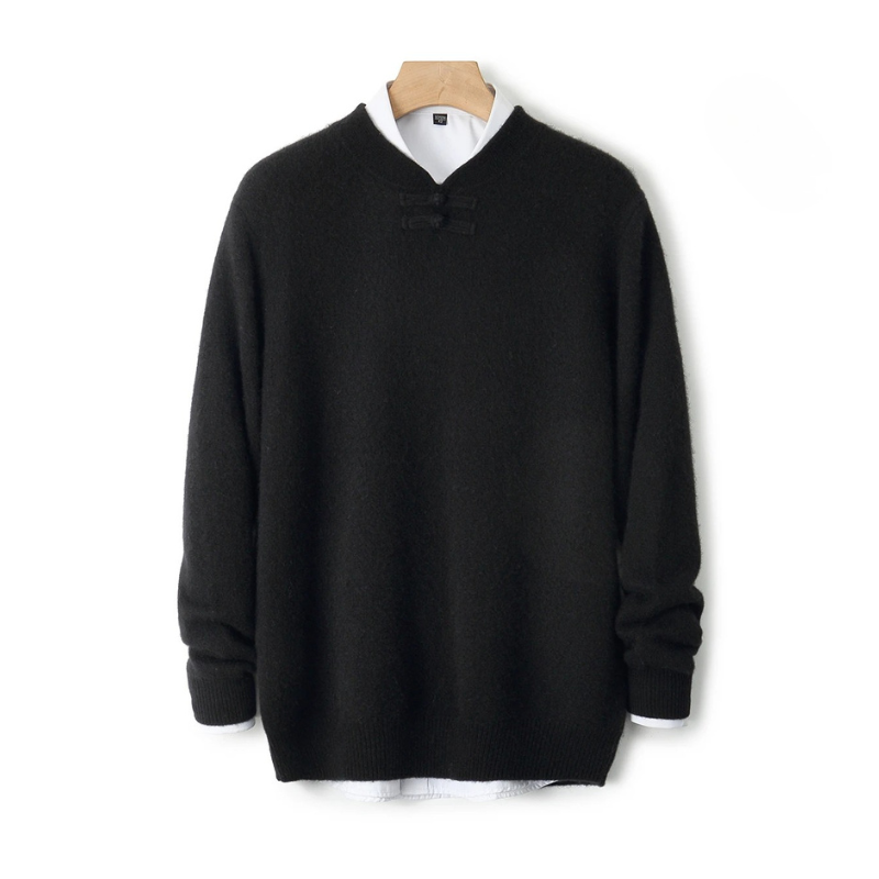 Simon - Men's Wool Pullover with Toggle Closure