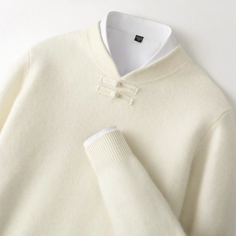 Simon - Men's Wool Pullover with Toggle Closure