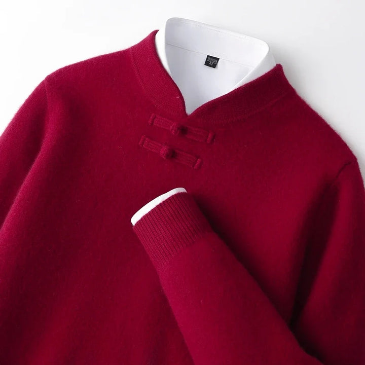 Simon - Men's Wool Pullover with Toggle Closure