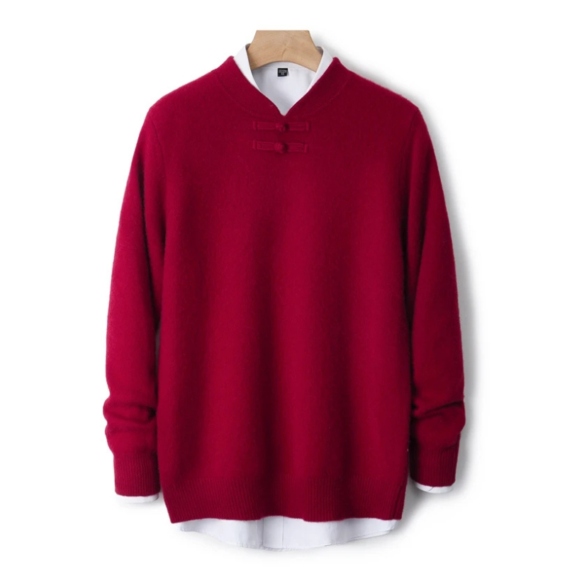 Simon - Men's Wool Pullover with Toggle Closure