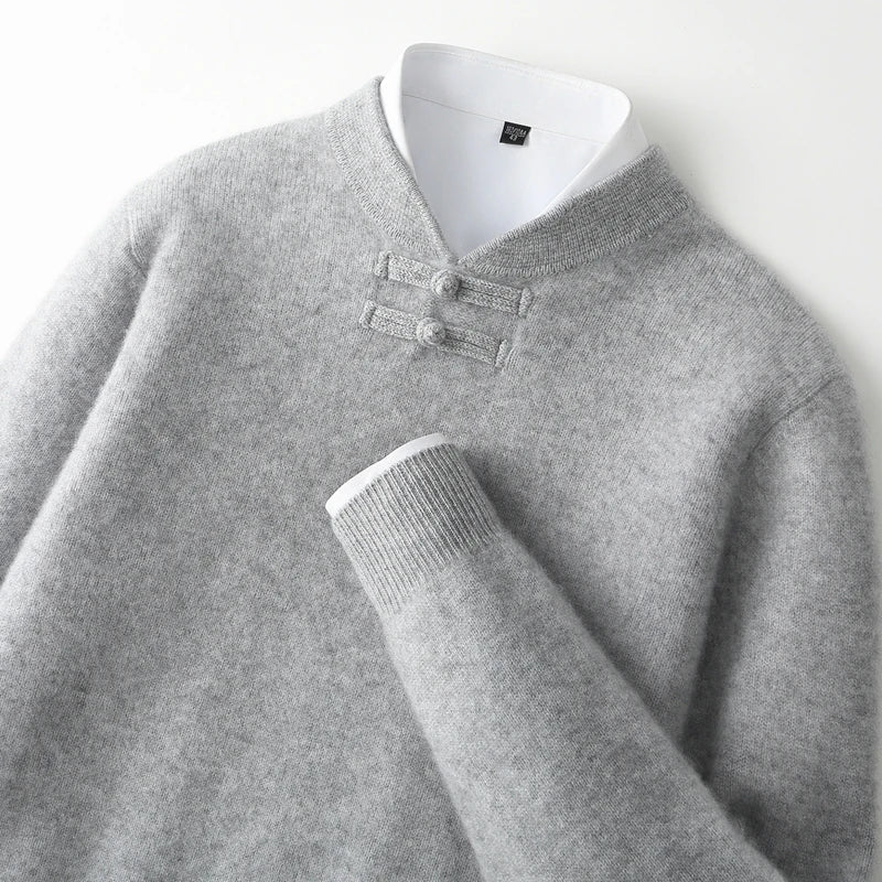 Simon - Men's Wool Pullover with Toggle Closure