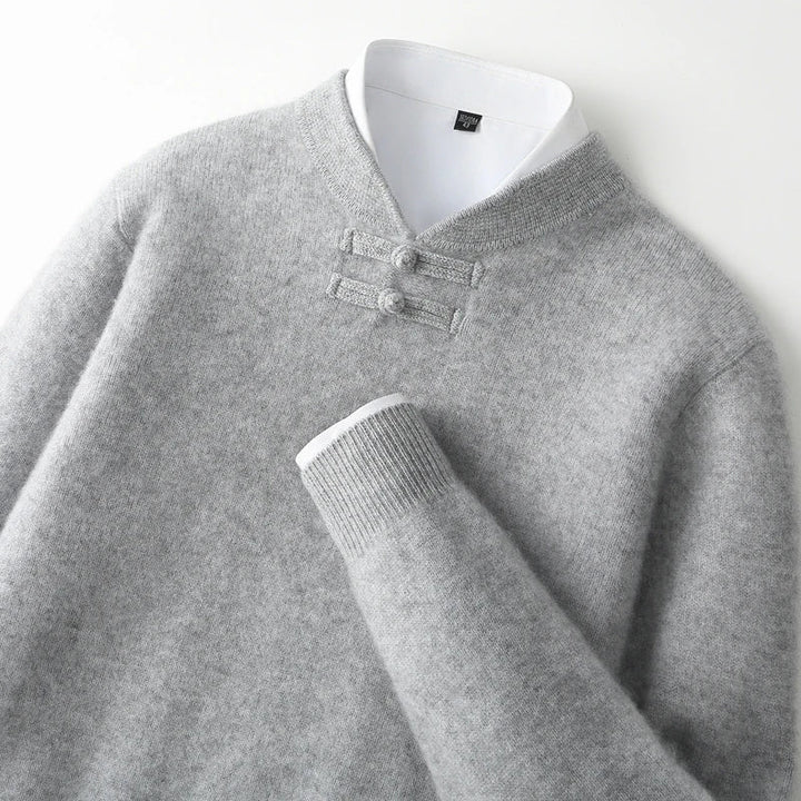 Simon - Men's Wool Pullover with Toggle Closure