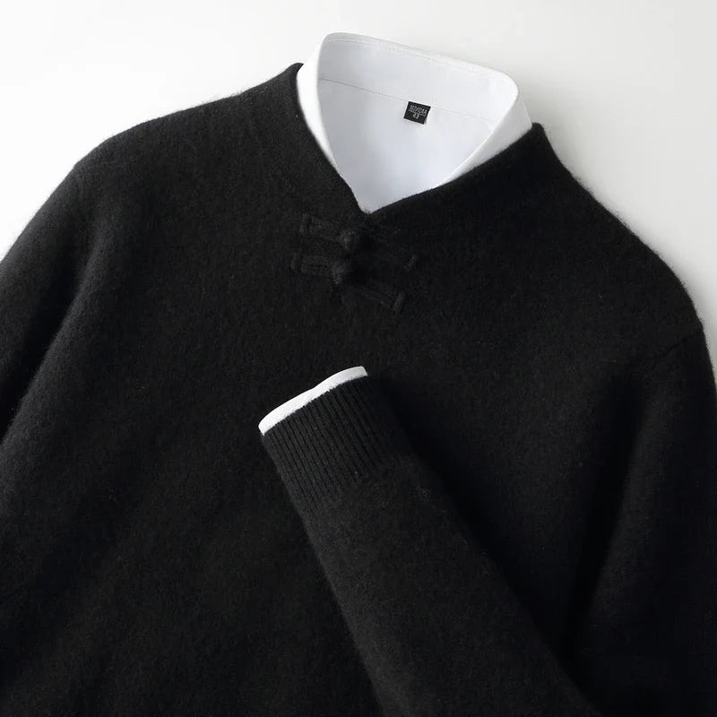 Simon - Men's Wool Pullover with Toggle Closure