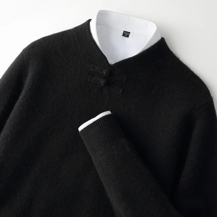 Simon - Men's Wool Pullover with Toggle Closure