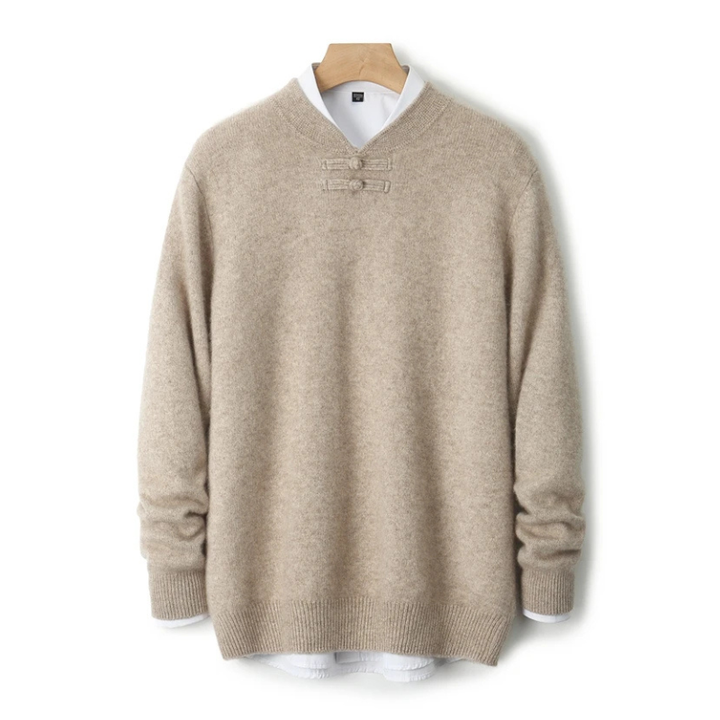 Simon - Men's Wool Pullover with Toggle Closure