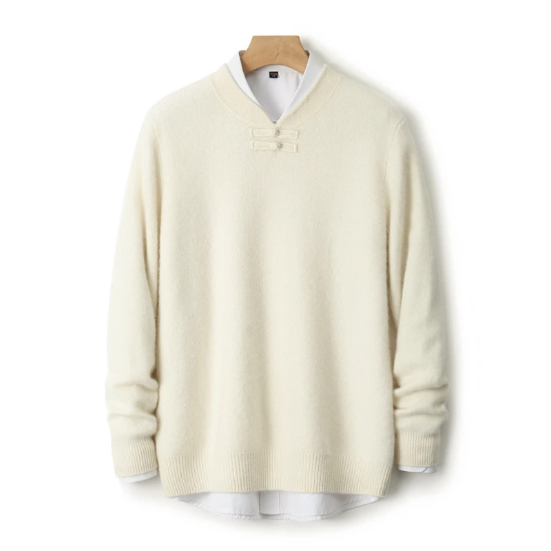 Simon - Men's Wool Pullover with Toggle Closure