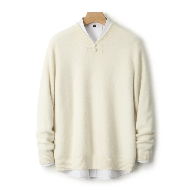 Simon - Men's Wool Pullover with Toggle Closure
