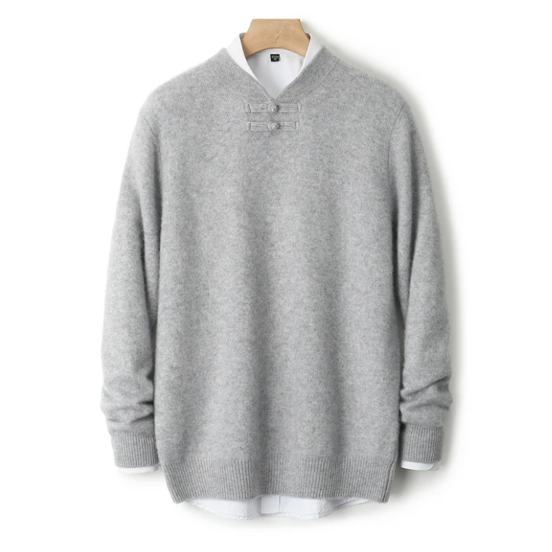 Simon - Men's Wool Pullover with Toggle Closure