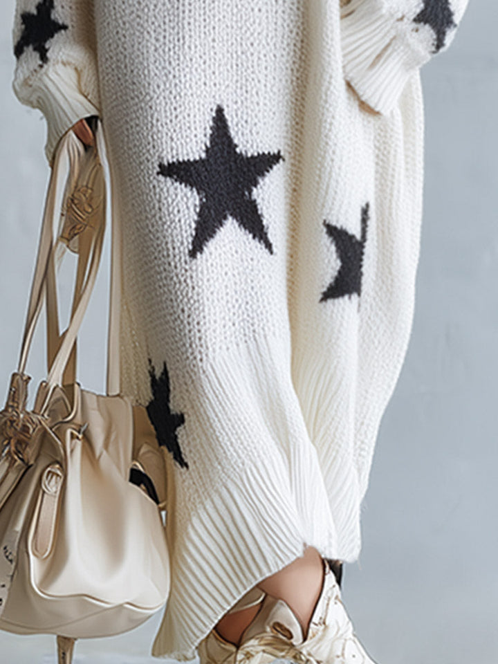 Sloane - Women's Oversized Star-Pattern Knit Casual Maxi Dress