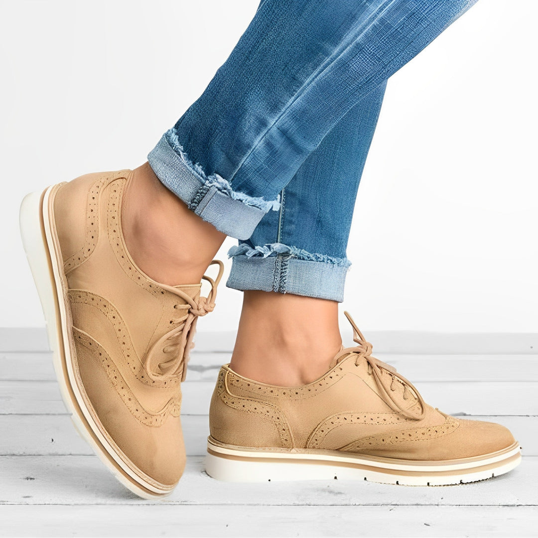 Sloane - Women's Perforated Lace-Up Oxfords with Cutaway Sides