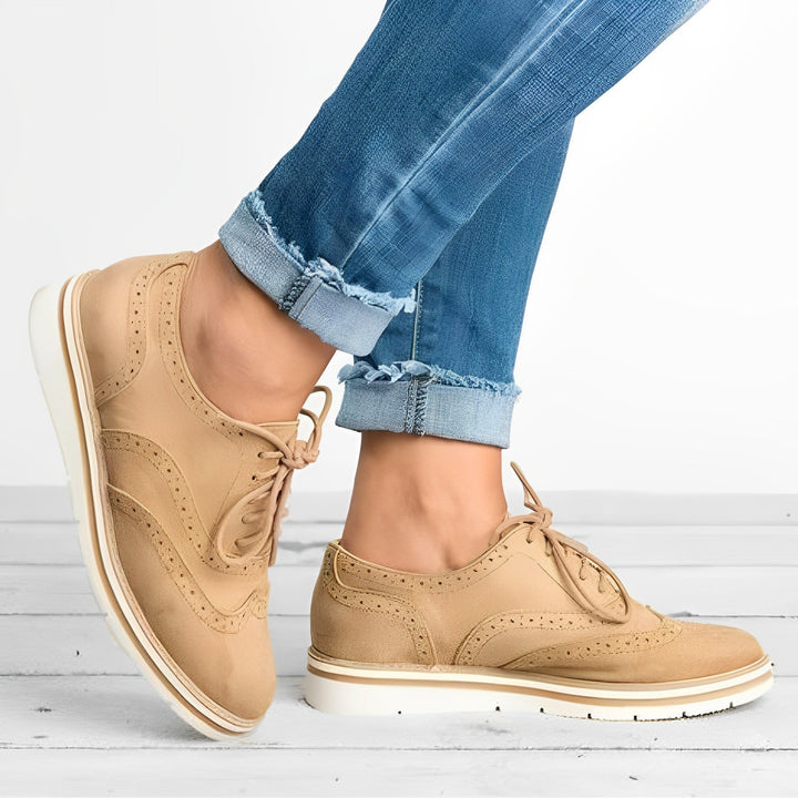 Sloane - Women's Perforated Lace-Up Oxfords with Cutaway Sides