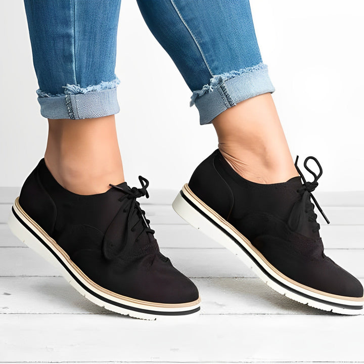 Sloane - Women's Perforated Lace-Up Oxfords with Cutaway Sides