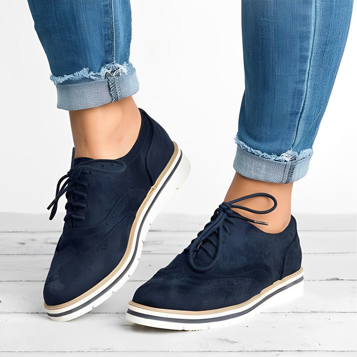Sloane - Women's Perforated Lace-Up Oxfords with Cutaway Sides