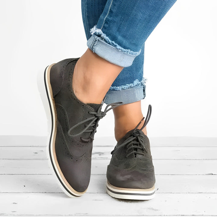 Sloane - Women's Perforated Lace-Up Oxfords with Cutaway Sides